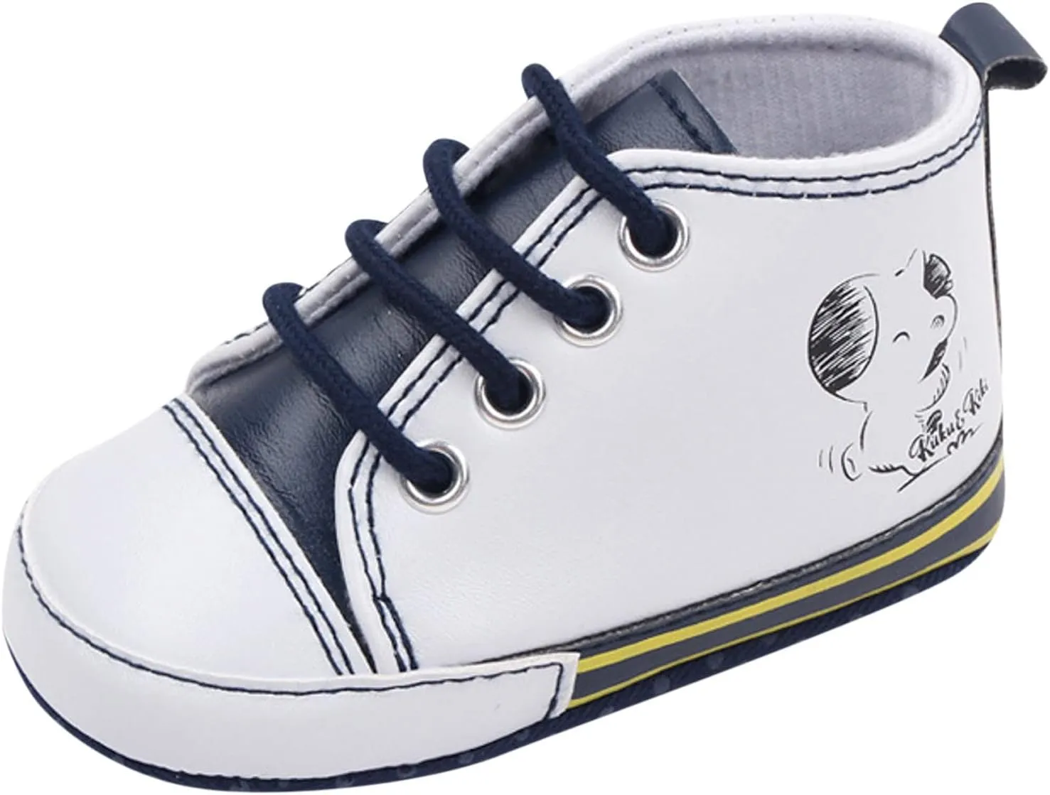 Baby Boys Girls Star High Top Sneaker Soft Anti-Slip Sole Newborn Lace Up First alkers Canvas Denim Shoes