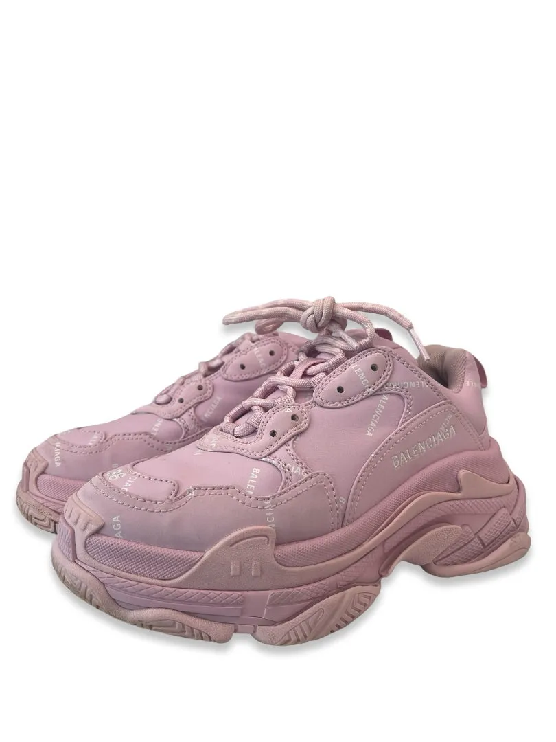 Balenciaga Pink 2021 Wins Triple S Sneaker 'Allover Logo'. Size: 38