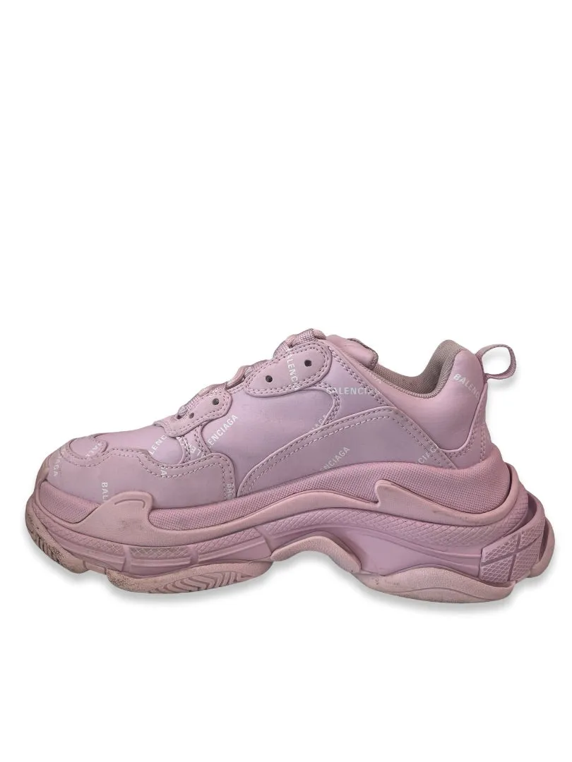 Balenciaga Pink 2021 Wins Triple S Sneaker 'Allover Logo'. Size: 38