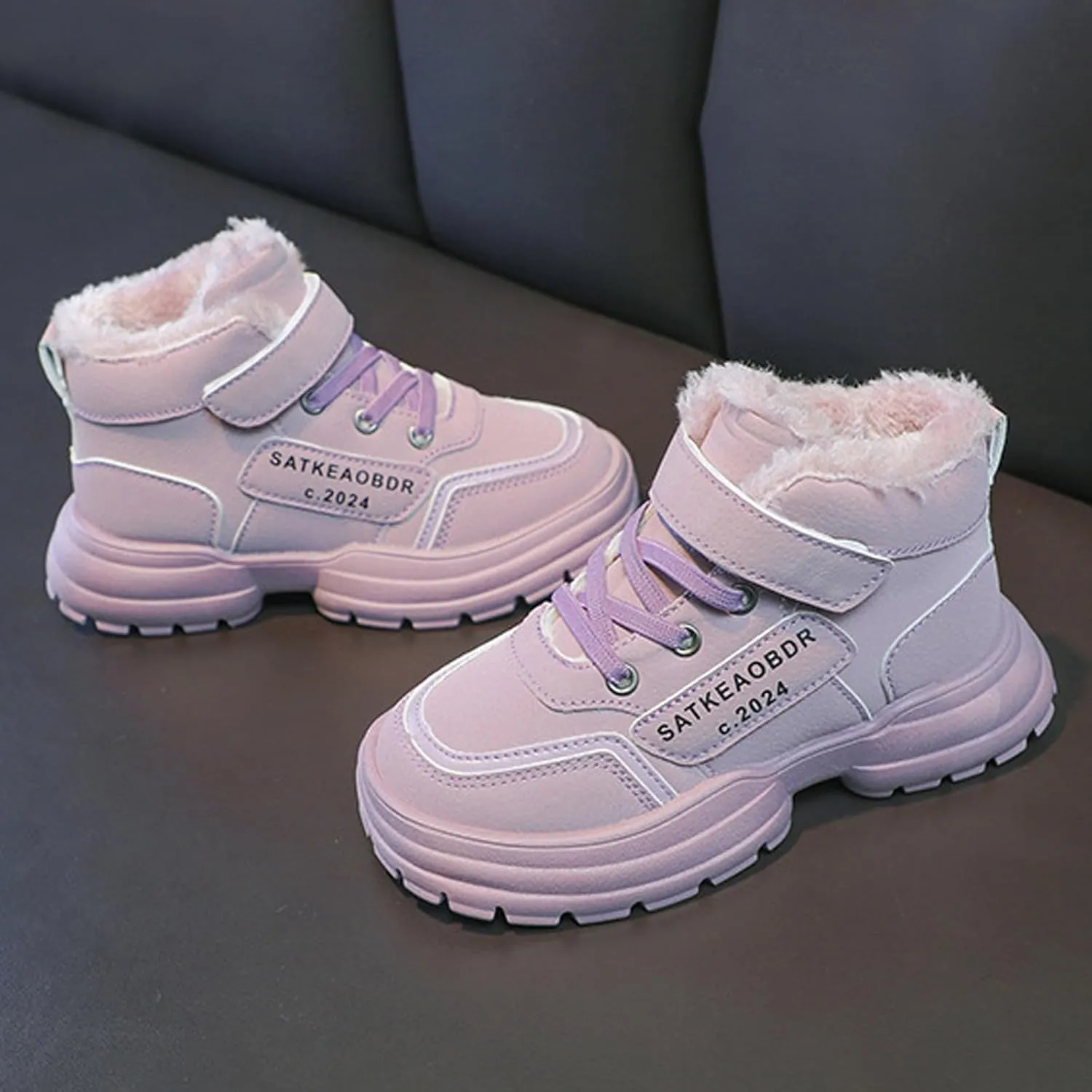 Boys Girls Snow Boots Winter Slip On Warm Fr Lined Shoes Lightweight Water-Resistan Cold Weather Boot Boys Boots