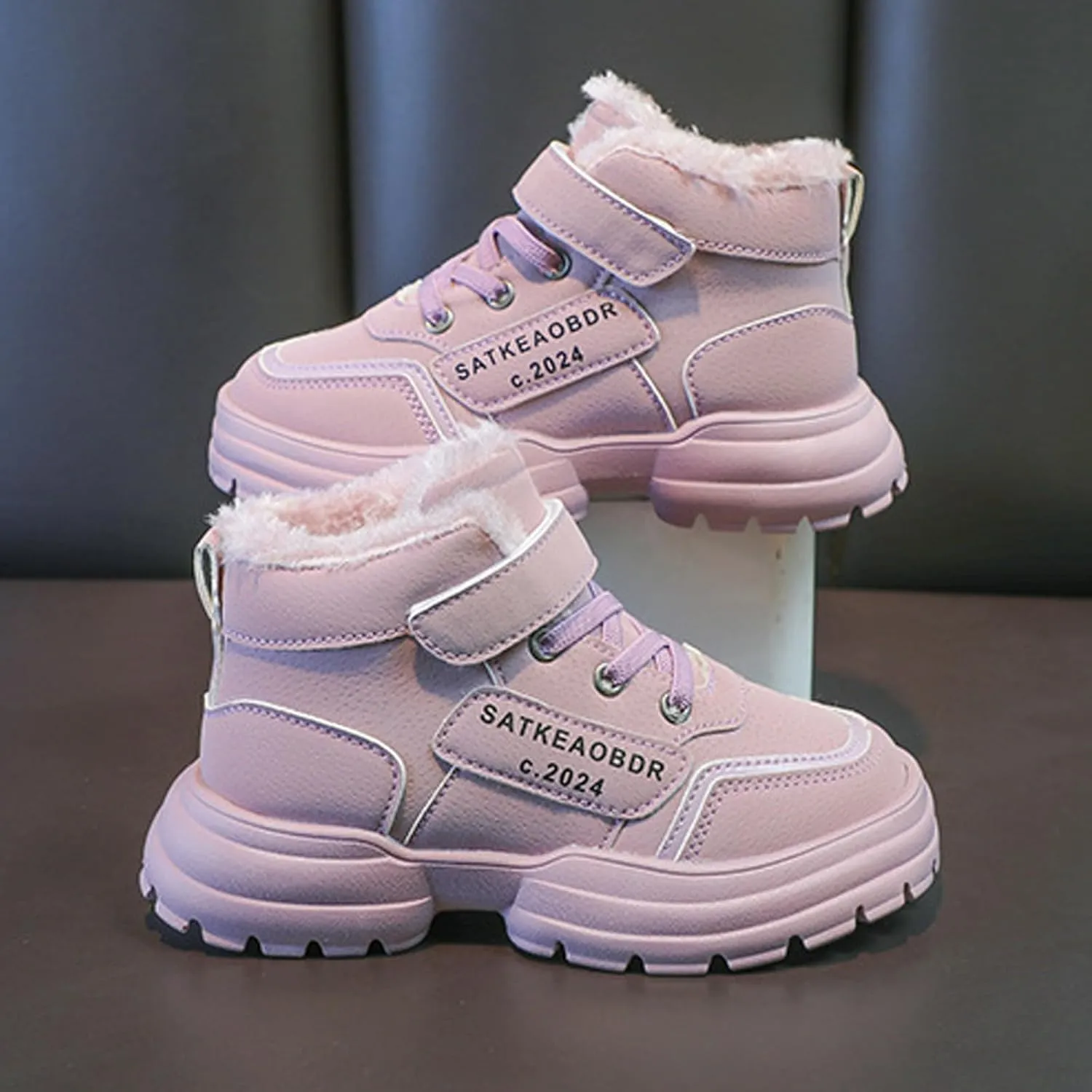 Boys Girls Snow Boots Winter Slip On Warm Fr Lined Shoes Lightweight Water-Resistan Cold Weather Boot Boys Boots