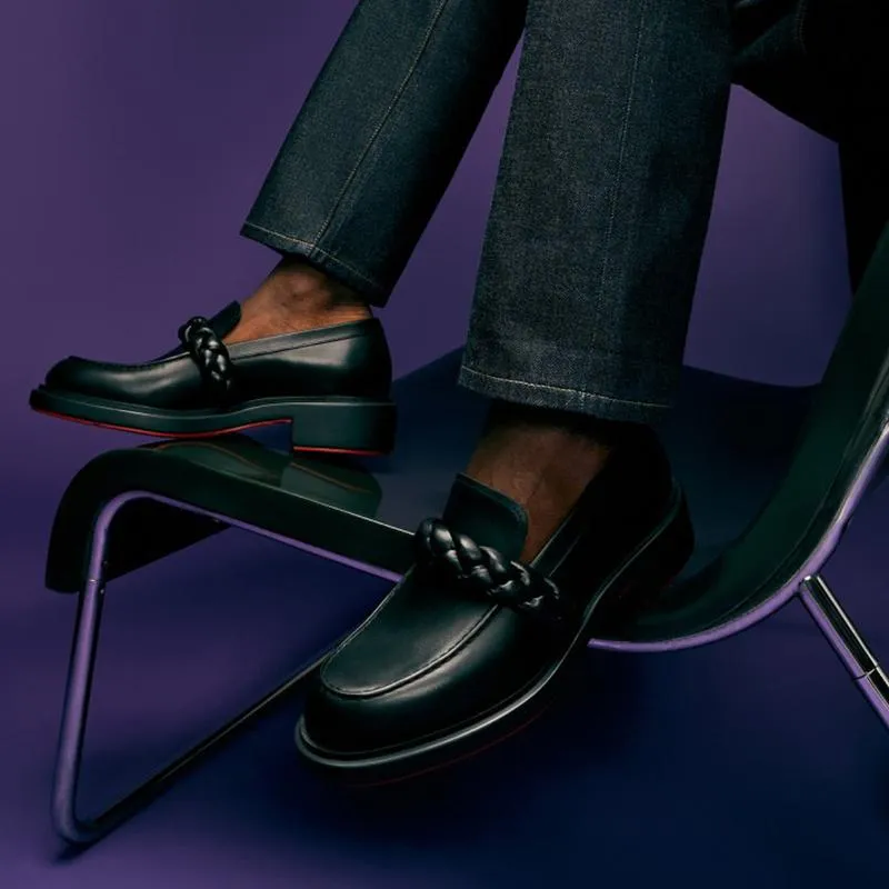 Calf Leather Penny Braid Loafers