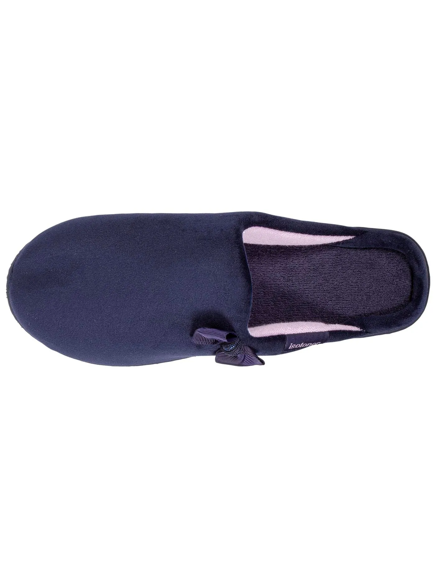Chaussons mules Talon Femme Marine Nœud