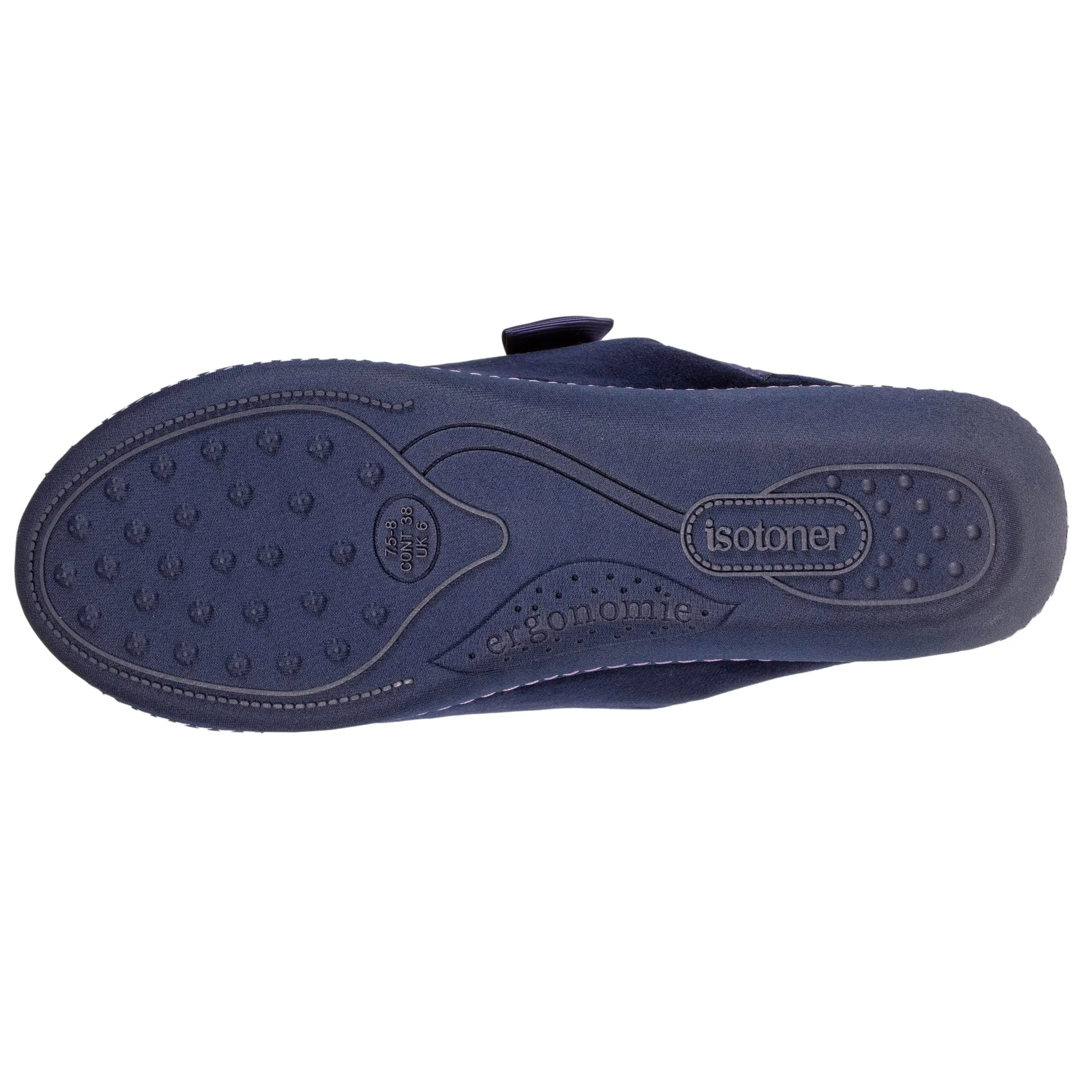Chaussons mules Talon Femme Marine Nœud