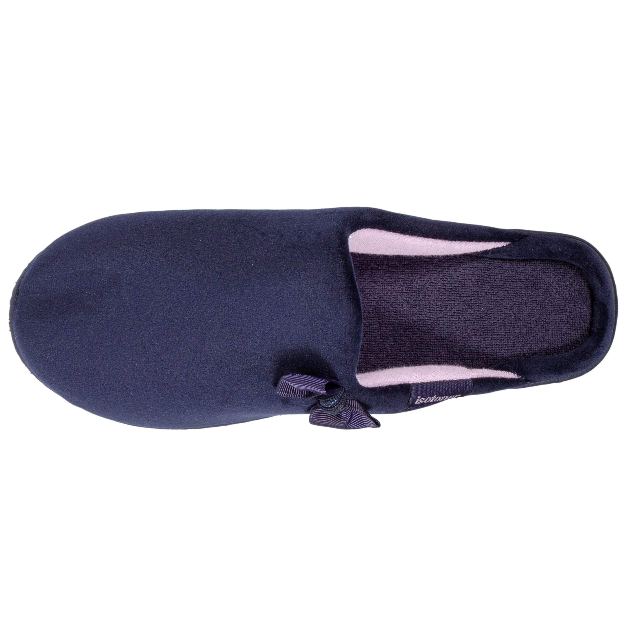 Chaussons mules Talon Femme Marine Nœud
