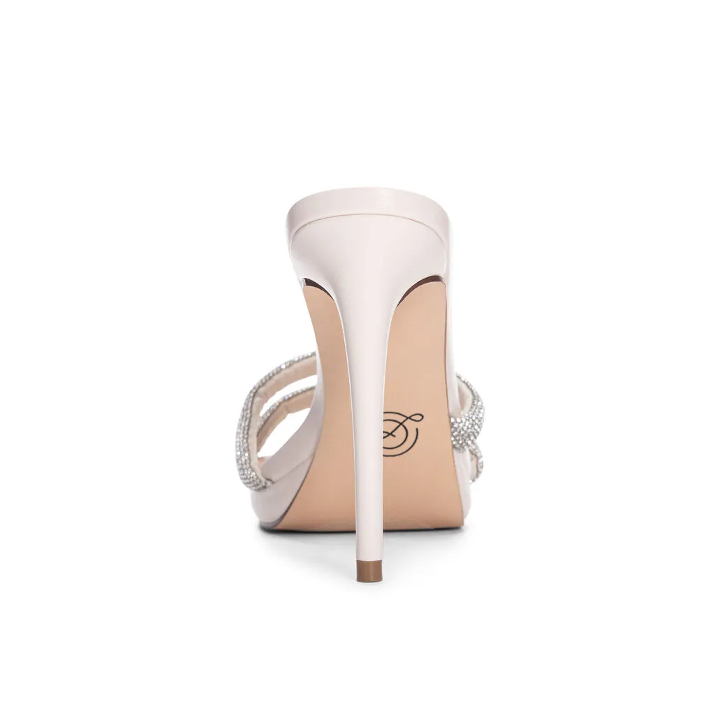 Chinese Laundry - Friendly Rhinestone Dress Slide Heel Mule Sandal - Cream