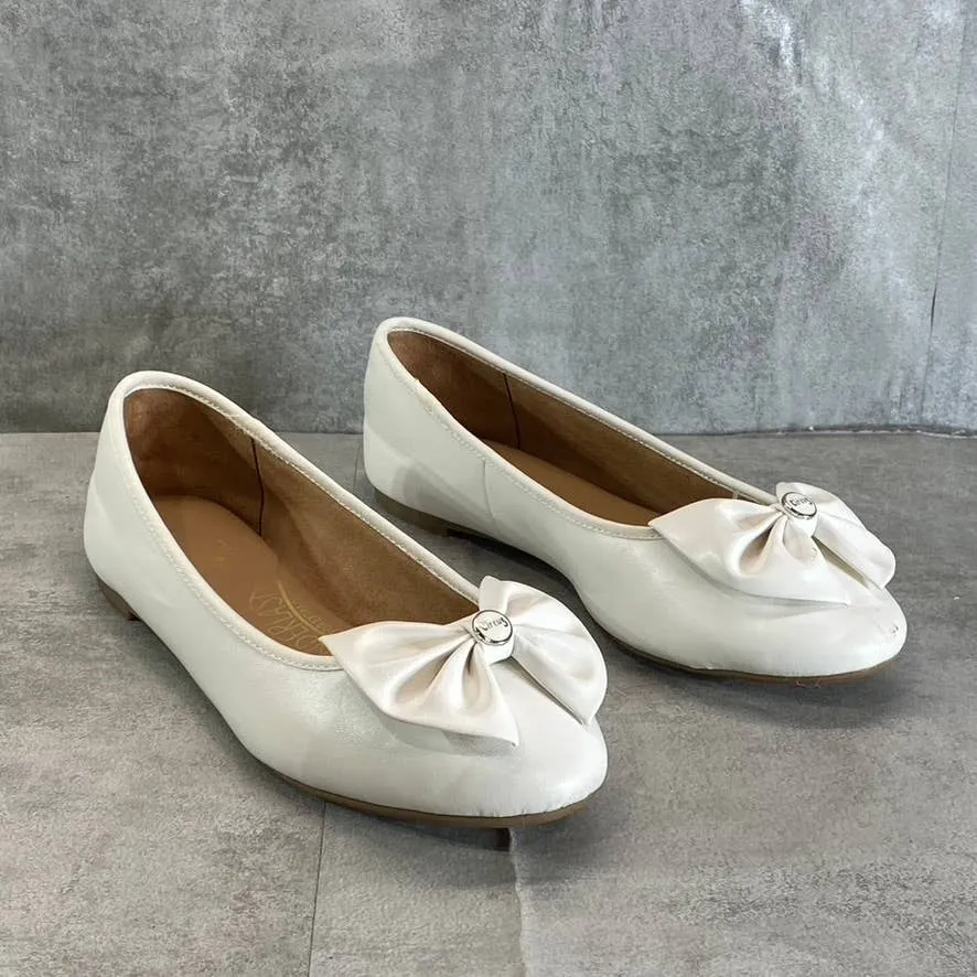 CIRCUS By Sam Edelman Women's White Carmen Slip-On Bow Flats SZ 8