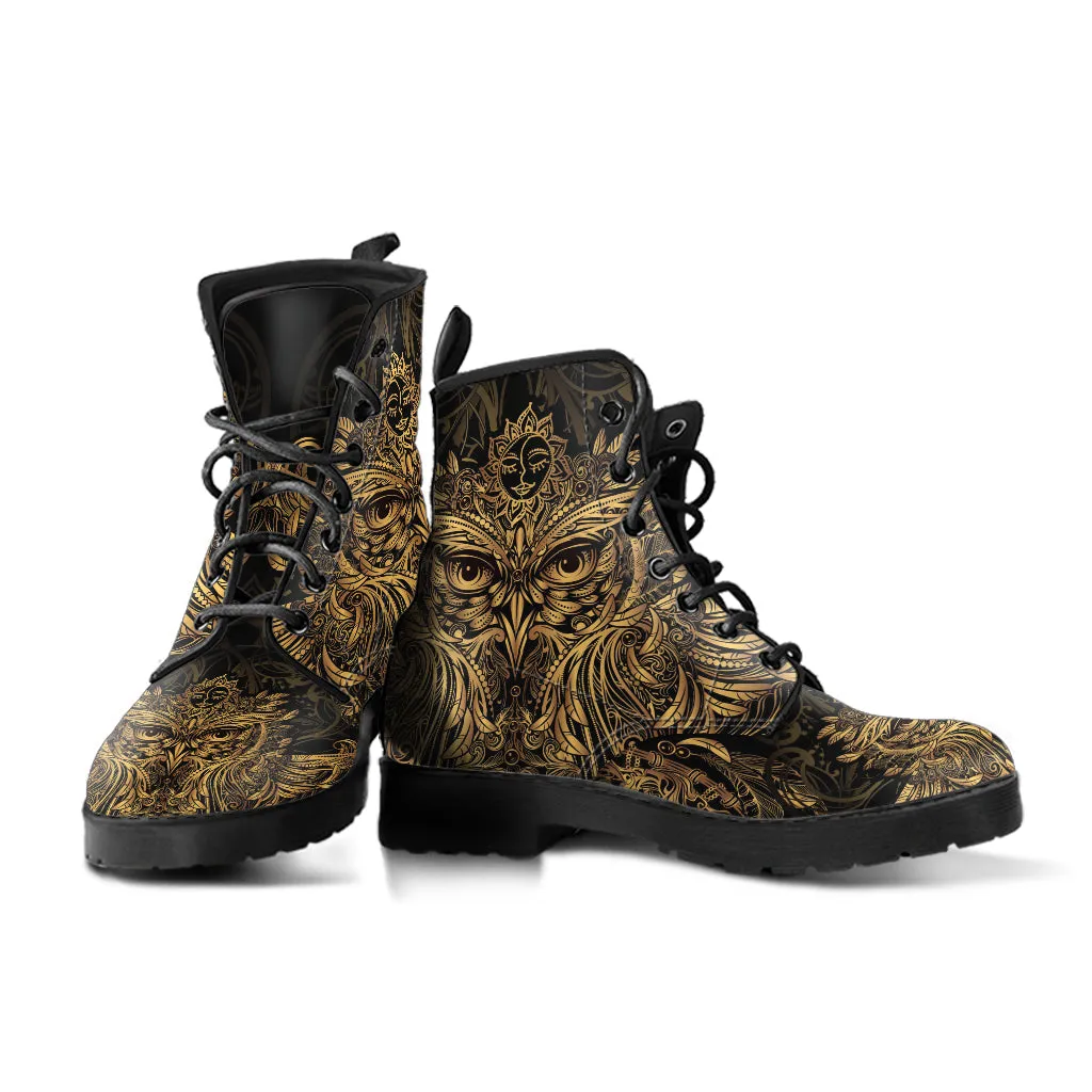 Combat Boots - Masquerade Mask | Vegan Leather Lace Up Boots Women, Women's Boots, Men's Boots 9.5, Custom Shoes