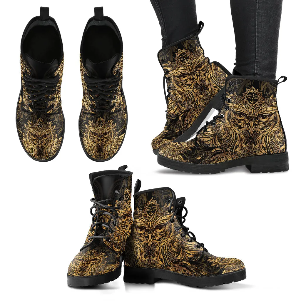 Combat Boots - Masquerade Mask | Vegan Leather Lace Up Boots Women, Women's Boots, Men's Boots 9.5, Custom Shoes