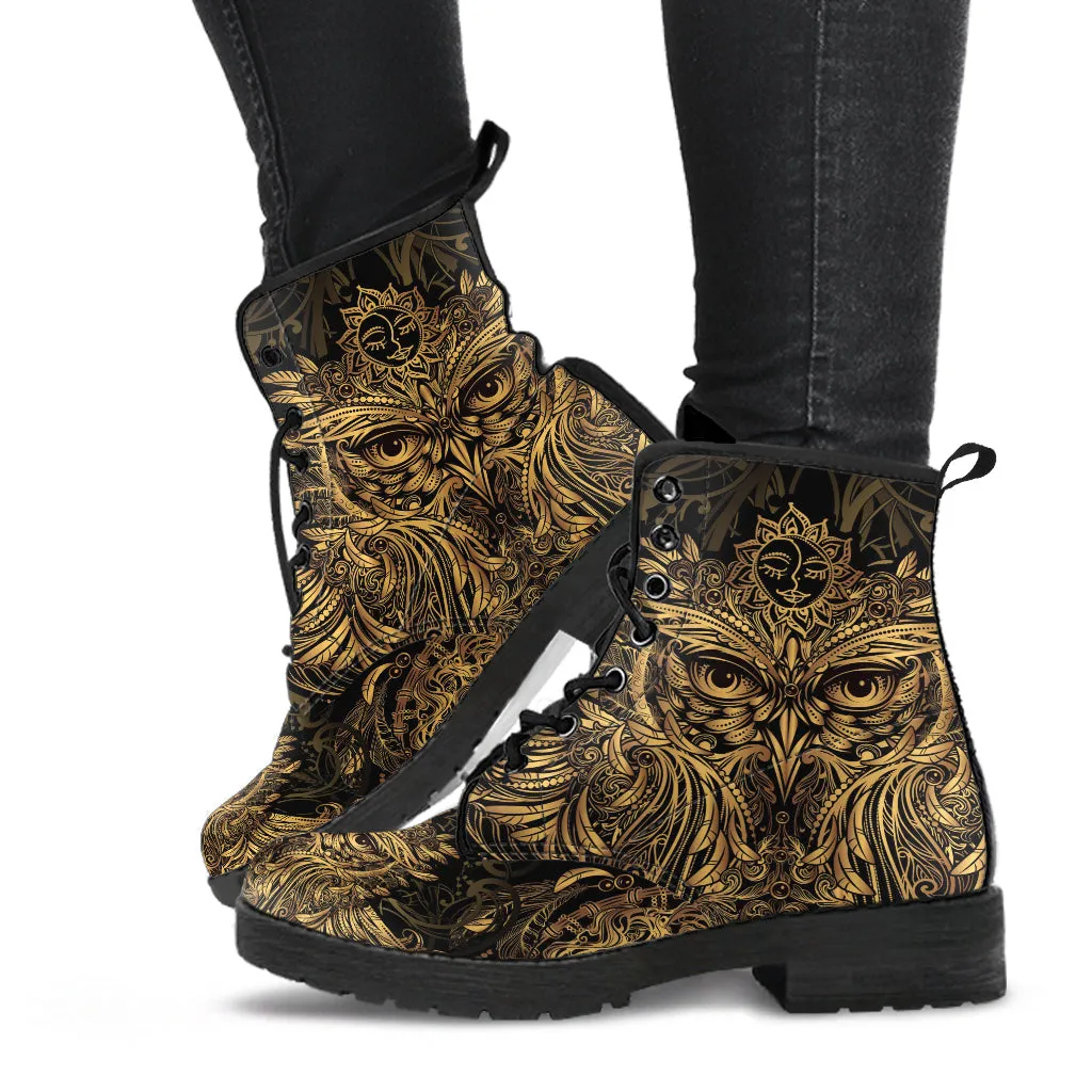 Combat Boots - Masquerade Mask | Vegan Leather Lace Up Boots Women, Women's Boots, Men's Boots 9.5, Custom Shoes