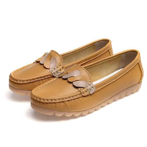 Comfy Soft Sole Round Toe Metal Buckle Slip On Casual Loafers