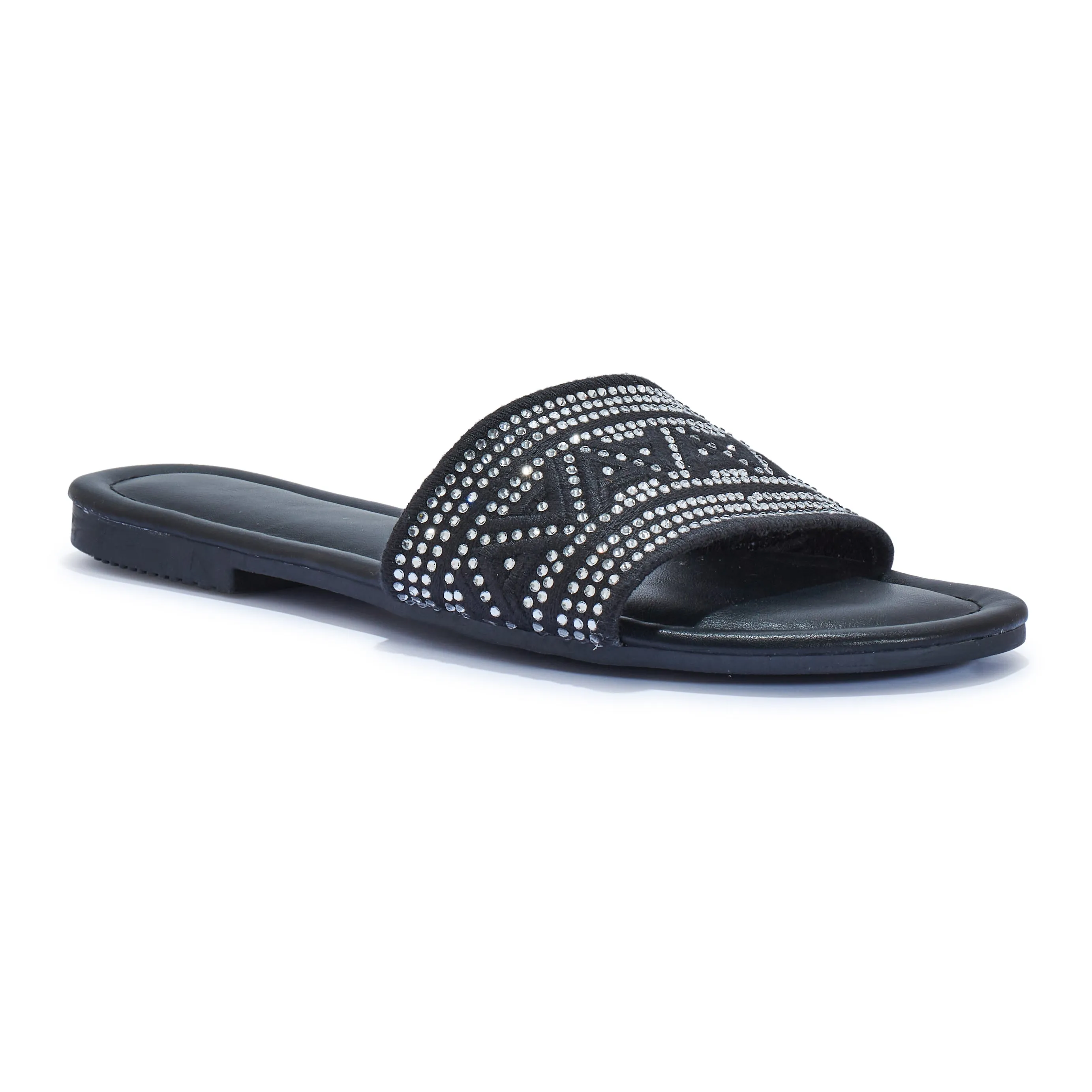 EMERSON26 DIMANATE PATTERN FLAT SANDAL MULES