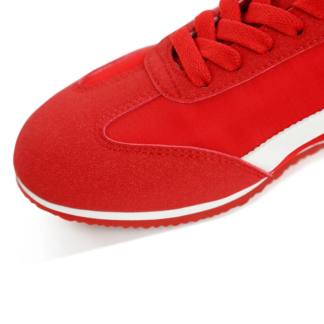 Faux Leather Lace-Up Sneakers
