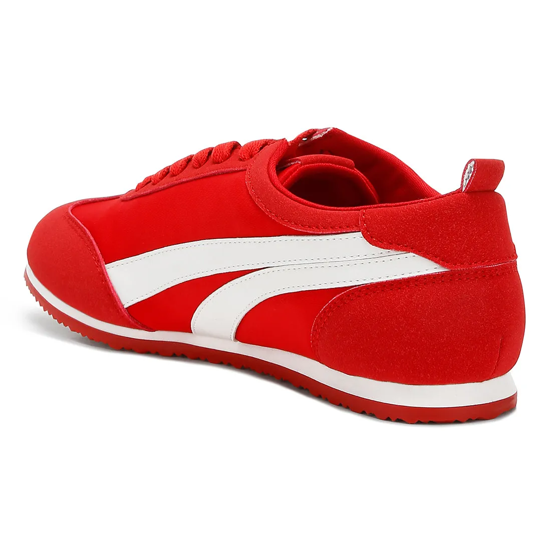 Faux Leather Lace-Up Sneakers