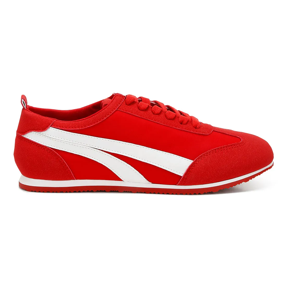 Faux Leather Lace-Up Sneakers