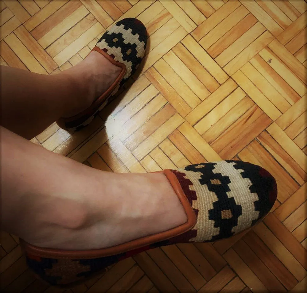 Handwoven Wool Kilim Women's Loafer (Bibi) Size 42 (12)