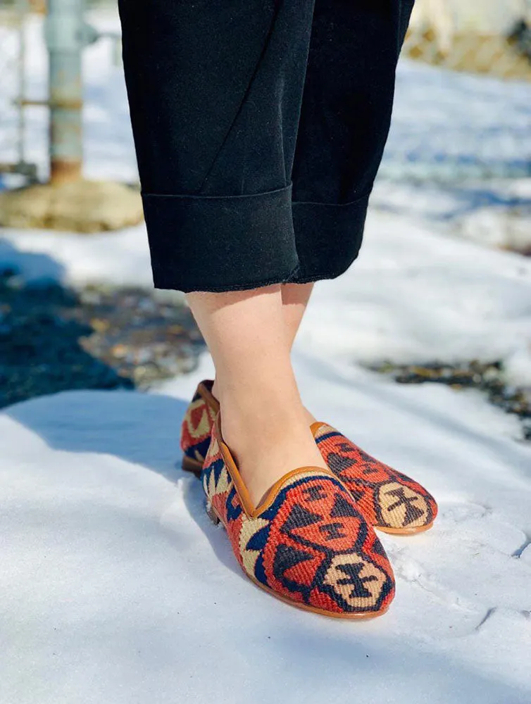 Handwoven Wool Kilim Women's Loafer (Bibi) Size 42 (12)