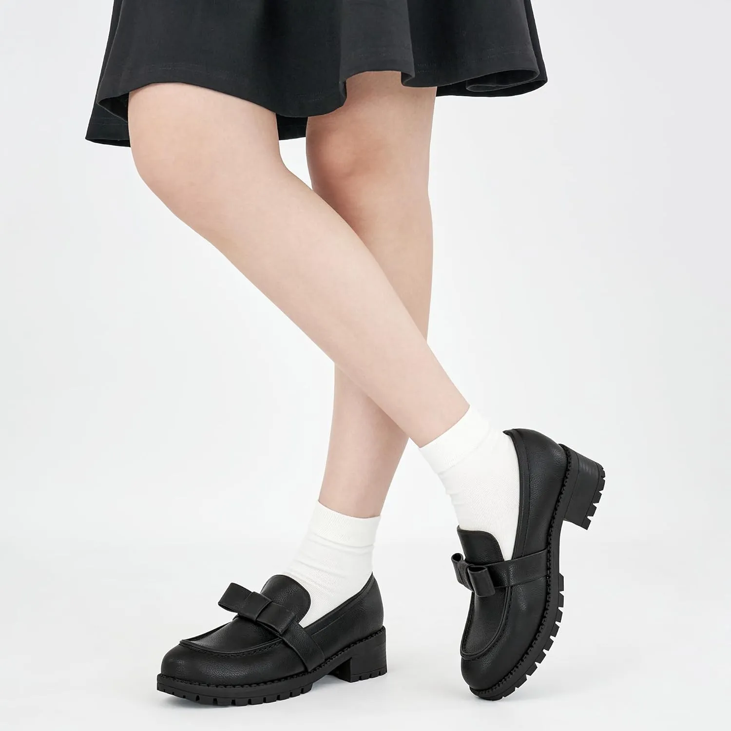 HARENCE Platform Loafers for Women Dressy: Casual Comfortable Slip On Chunky Loafer Walking Penny Work Business Office Shoes