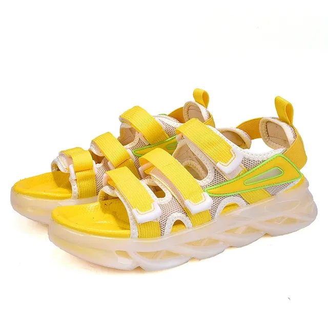 Hook & Loop Closure Platform Sandals