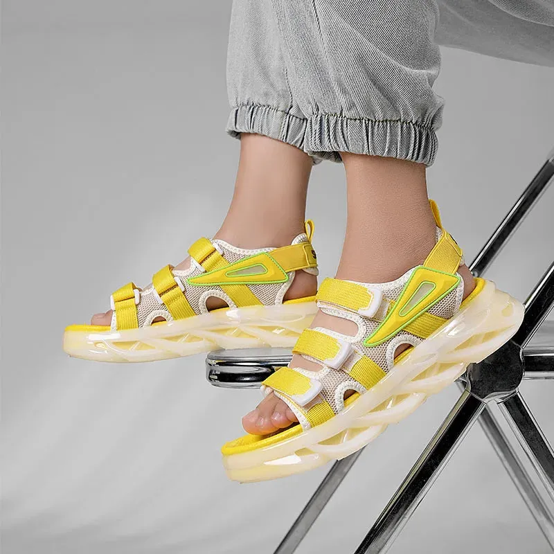 Hook & Loop Closure Platform Sandals