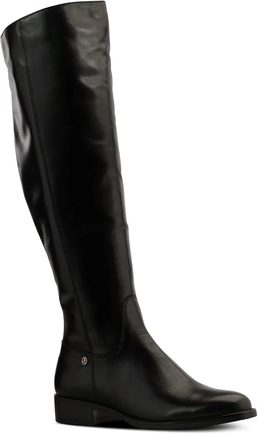 JATAREA Women's Leather Knee-High Boots - Stylish Block Heel - Comfortable Bootie for Females - Cushioned Insole for Comfort - Durable and Versatile Design