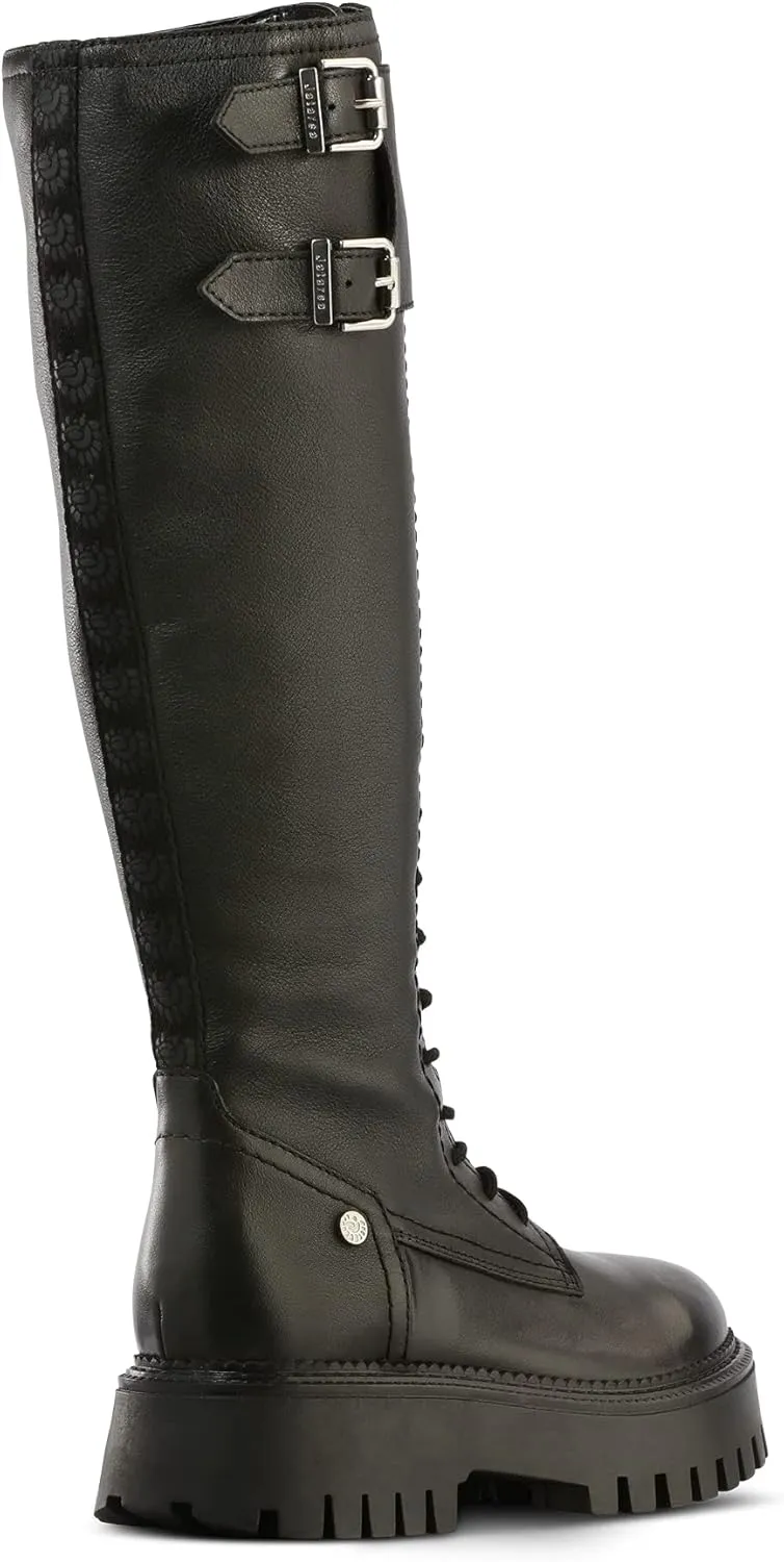 JATAREA Women's Leather Knee-High Boots - Stylish Block Heel - Comfortable Bootie for Females - Cushioned Insole for Comfort - Durable and Versatile Design