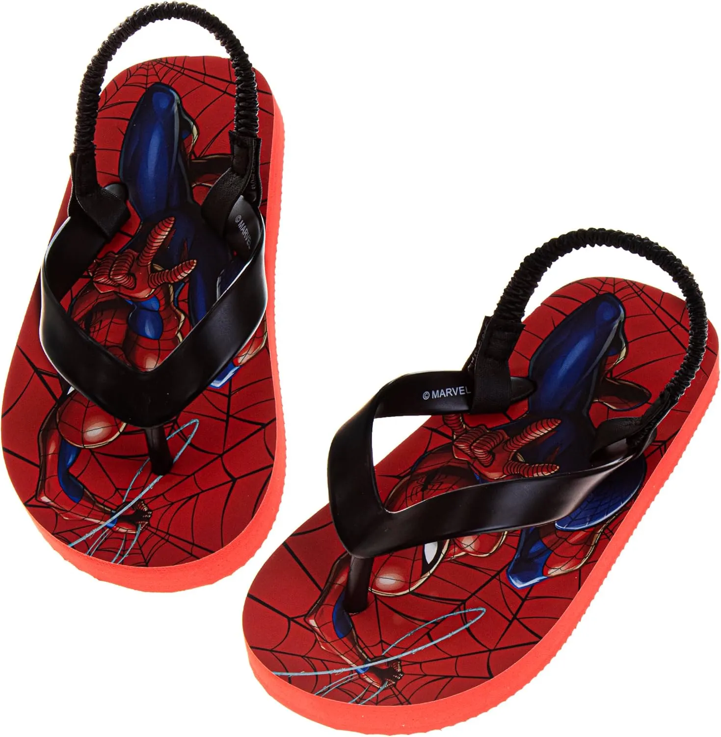 Josmo SpiderMan Flip Flop Sandal Water Shoes - Beach Slides SlipOn Quick Dry Thong FlipFlops Sandals for Boys (5-10 Toddlers 11-12 Little Kids)