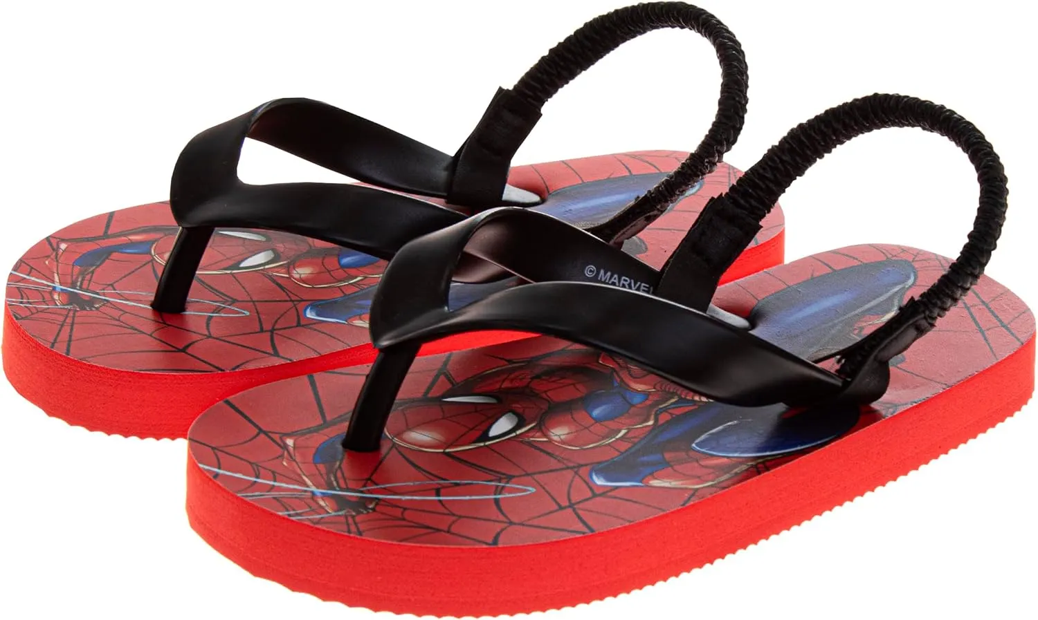 Josmo SpiderMan Flip Flop Sandal Water Shoes - Beach Slides SlipOn Quick Dry Thong FlipFlops Sandals for Boys (5-10 Toddlers 11-12 Little Kids)