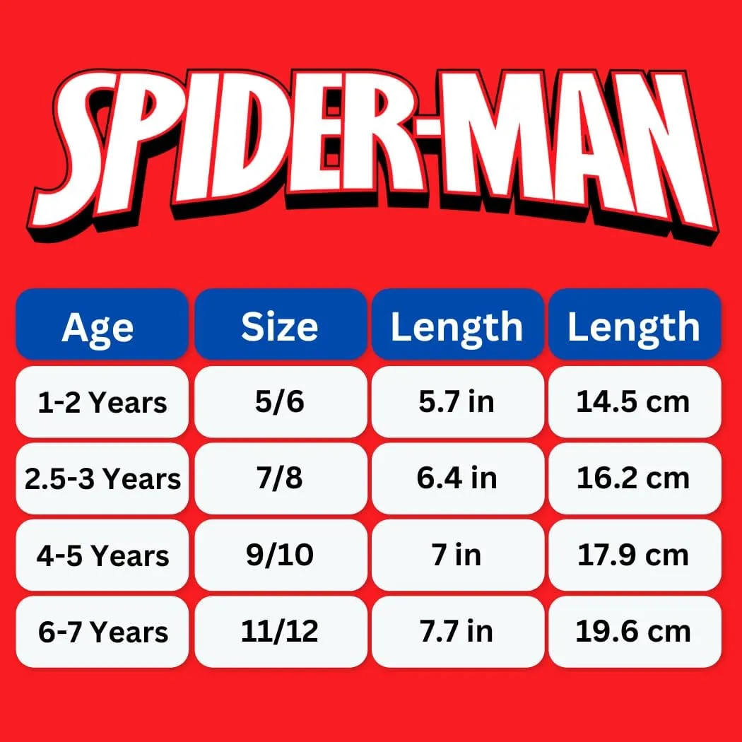 Josmo SpiderMan Flip Flop Sandal Water Shoes - Beach Slides SlipOn Quick Dry Thong FlipFlops Sandals for Boys (5-10 Toddlers 11-12 Little Kids)