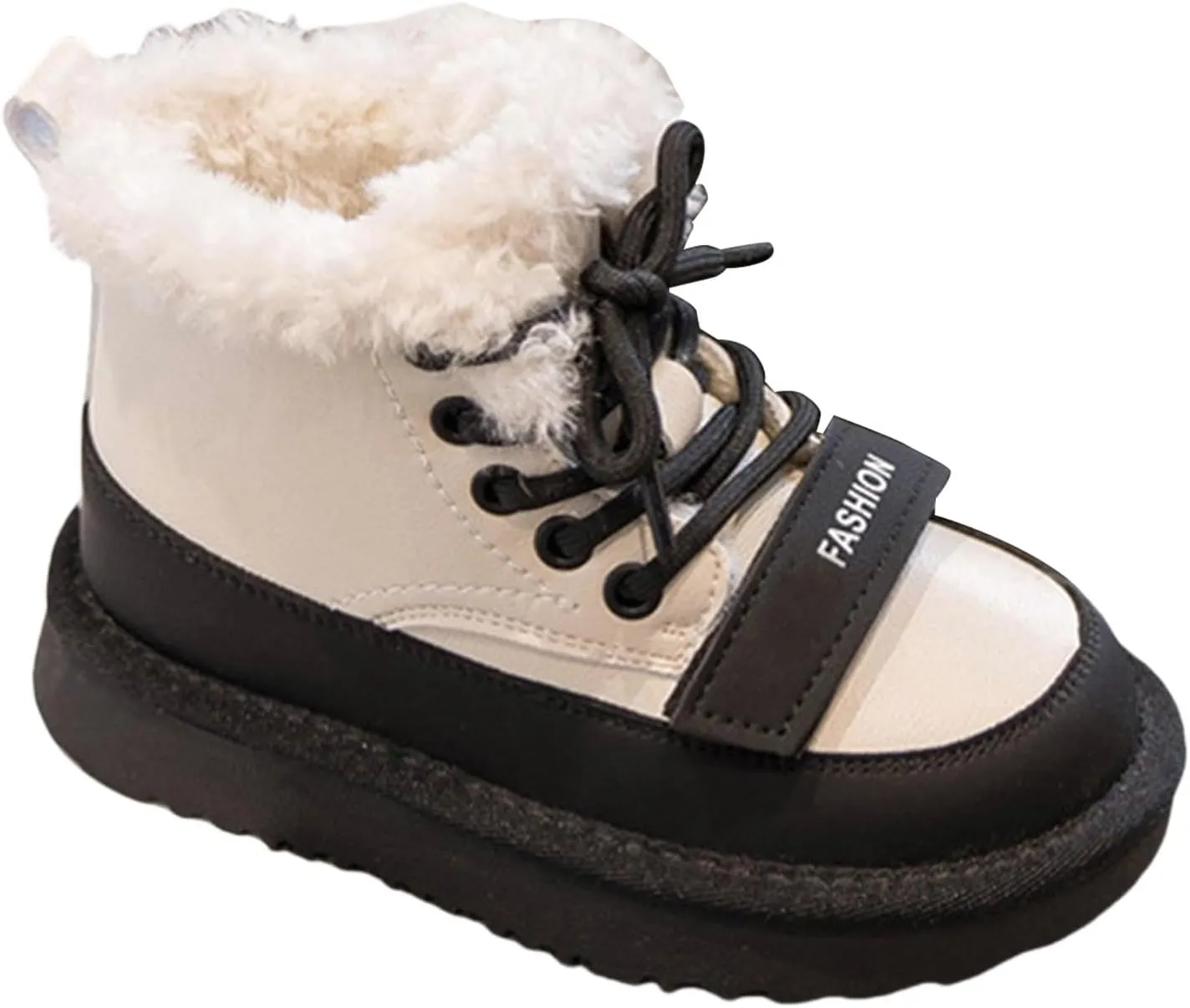 Kids Girls Fleece Winter Ankle Boots Lace-up Cute Soft Rubber Bottom Vintage Plush Warm 6 Toddler Girls Boots