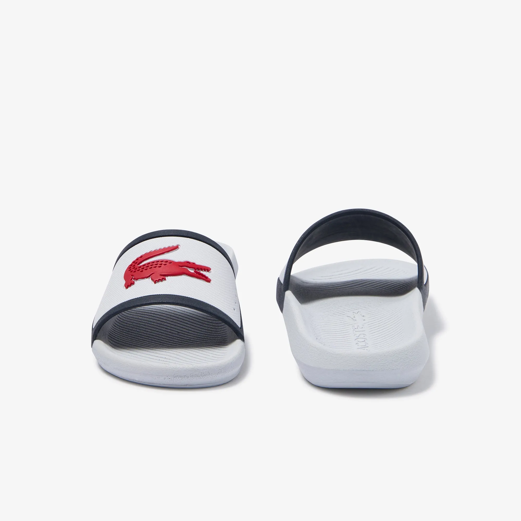 Lacoste Croco Slide Tri3 Cma Sandals - White/Navy/Red