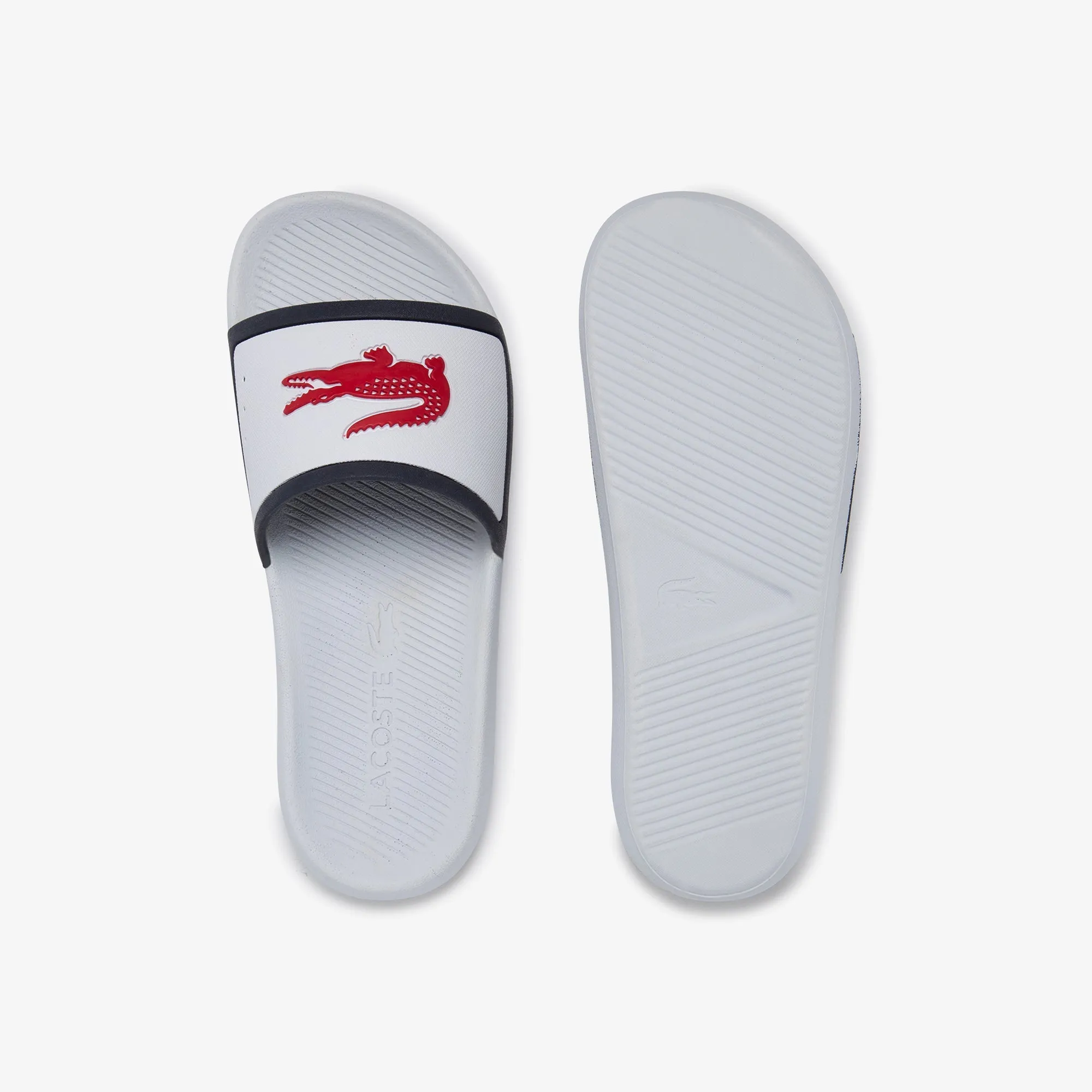 Lacoste Croco Slide Tri3 Cma Sandals - White/Navy/Red