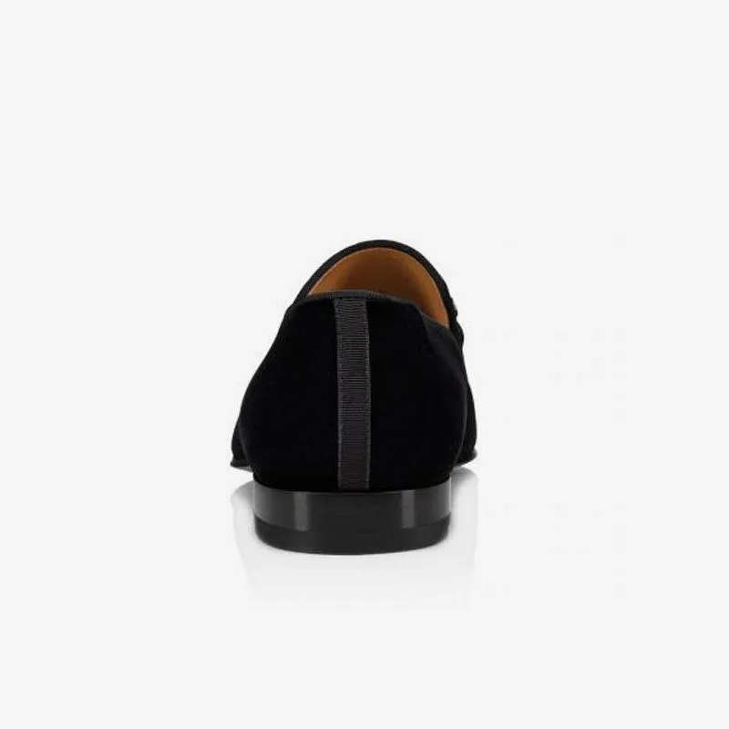 Men's Black Loafers Suede Leather