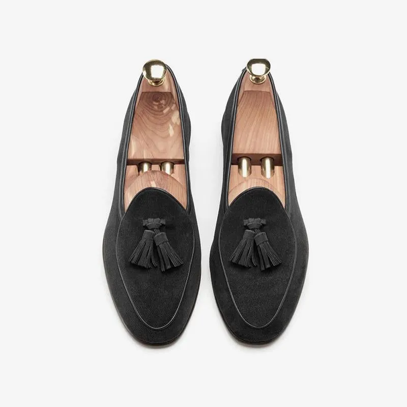 Mens Tassel Loafer Cowhide Slip-On