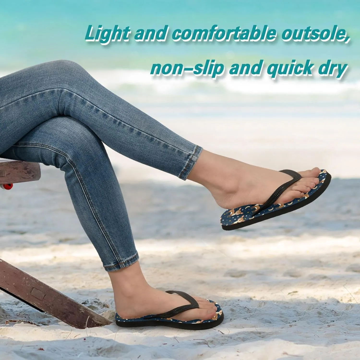 MNSRUU Flip Flops for Women Men Panda Rainbow Flip Flops Womens Slides Men Sandals Shower Slippers Summer Non-Slip Flipflops for Swim Beach Bathroom, XS