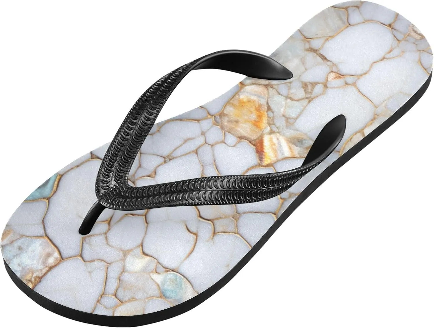 MNSRUU Flip Flops for Women Men Sea Starfish Shell Flip Flops Womens Slides Men Sandals Shower Slippers Summer Non-Slip Flipflops for Swim Beach Bathroom, XS