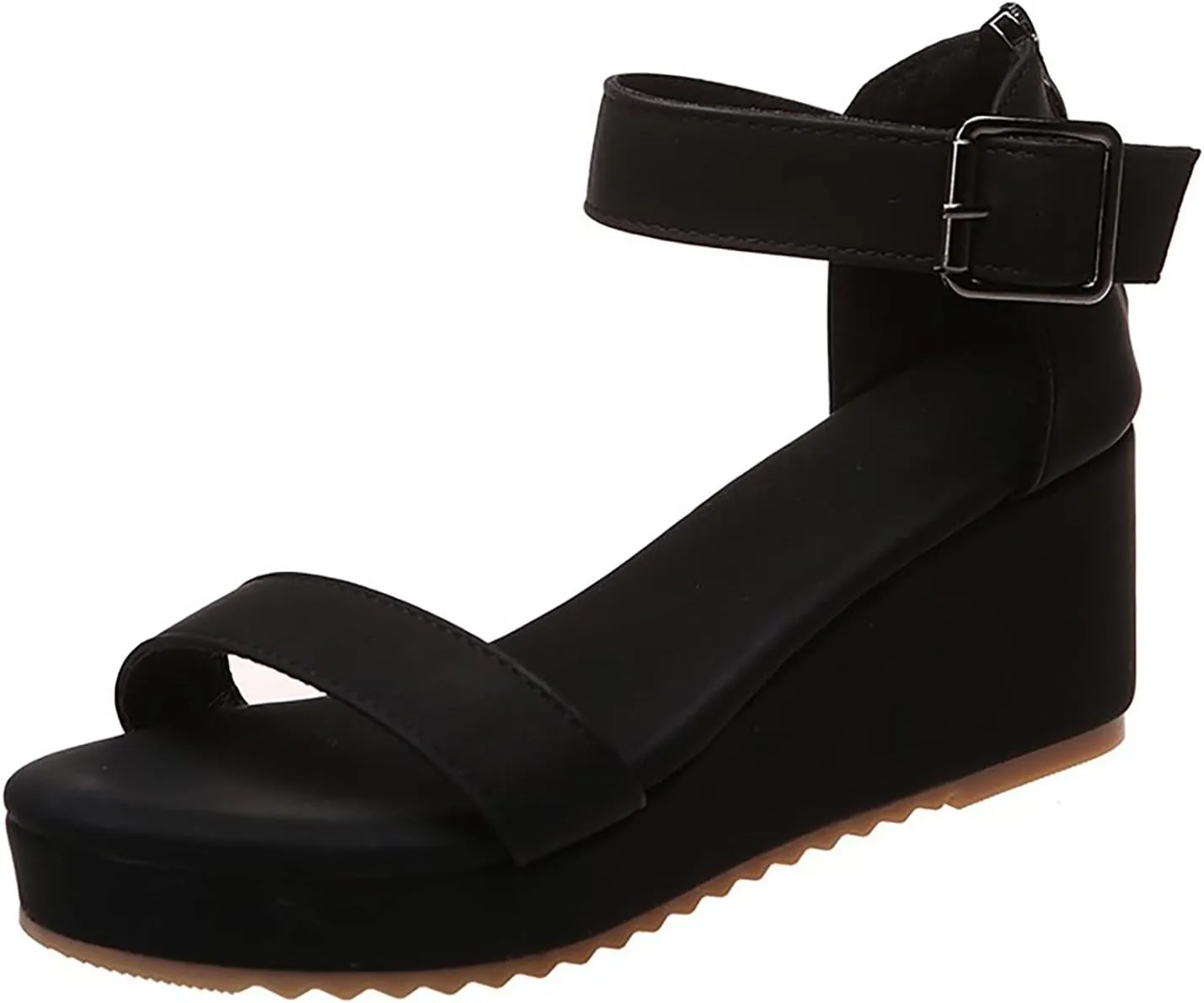 peqiut Casual Sandals Women Platform Wedge Sandals for Women Ankle Strap Shoes Comfortable Zipper Beach Sandals