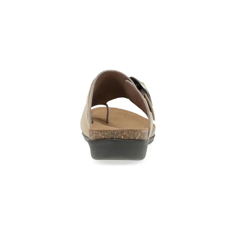 Rylee Stylish Buckled Slide Sandal in Sand