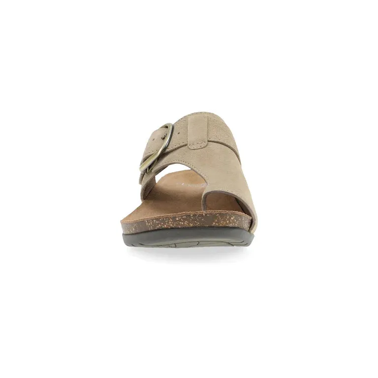 Rylee Stylish Buckled Slide Sandal in Sand