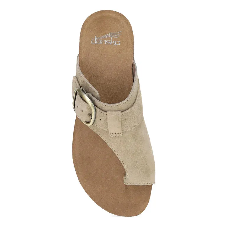 Rylee Stylish Buckled Slide Sandal in Sand