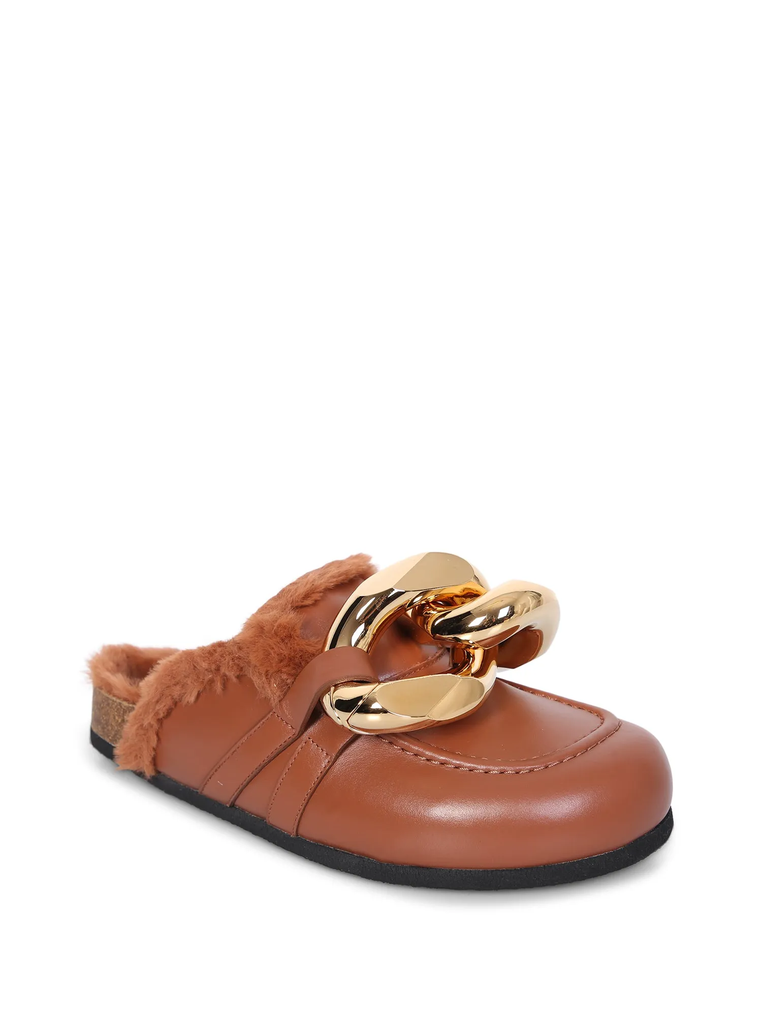 Shearling chain mules