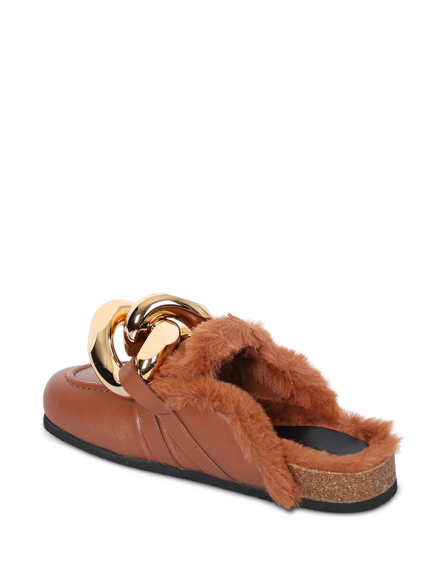 Shearling chain mules
