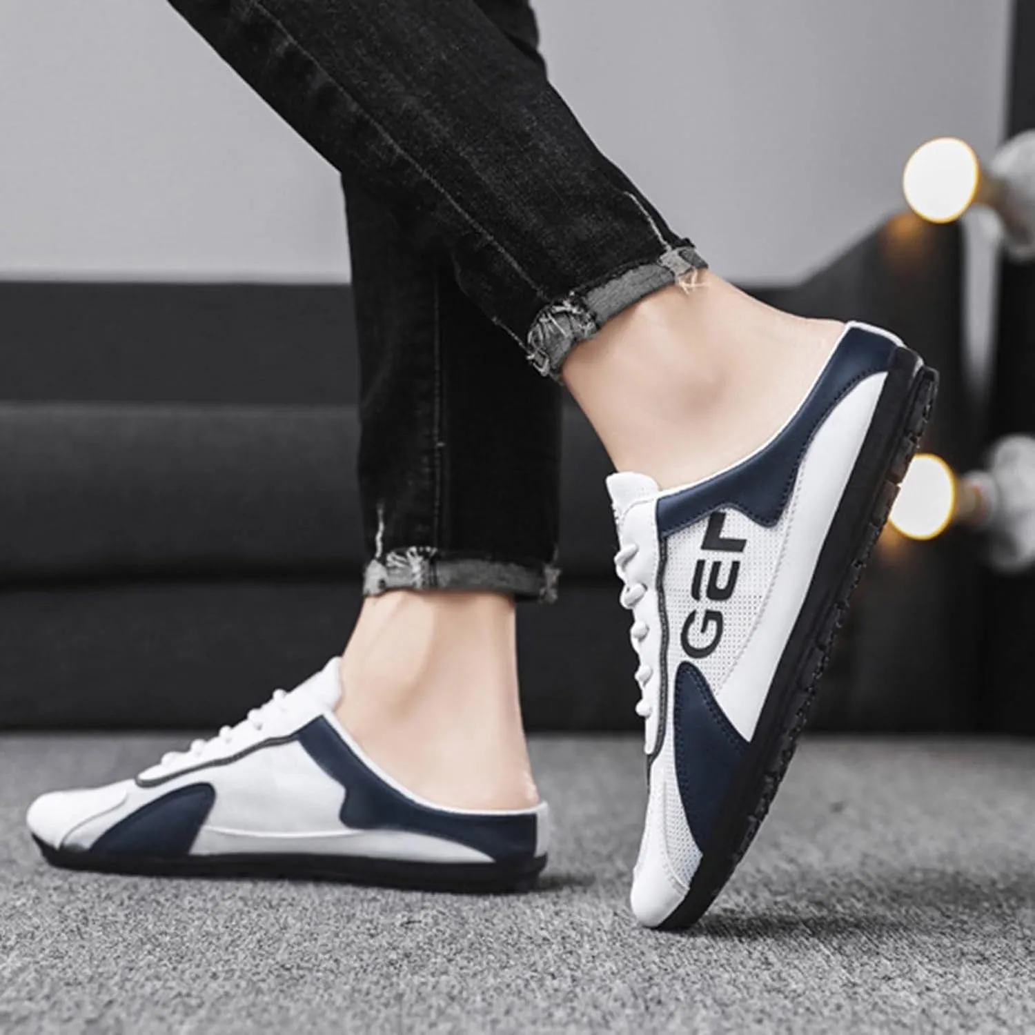 Slip in Mens Loafers & Slip-Ons New Spring Men's Shoes All Casual Shoes Lazy Slip Ons and Half Slippers Stretch