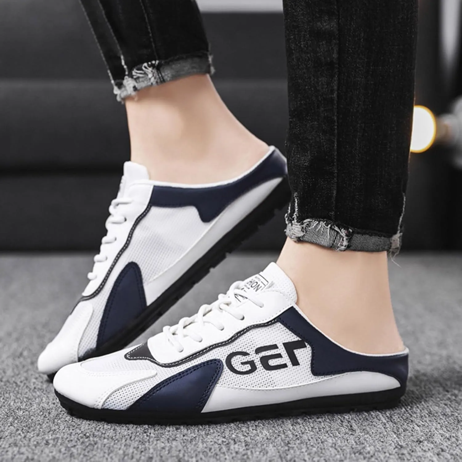 Slip in Mens Loafers & Slip-Ons New Spring Men's Shoes All Casual Shoes Lazy Slip Ons and Half Slippers Stretch