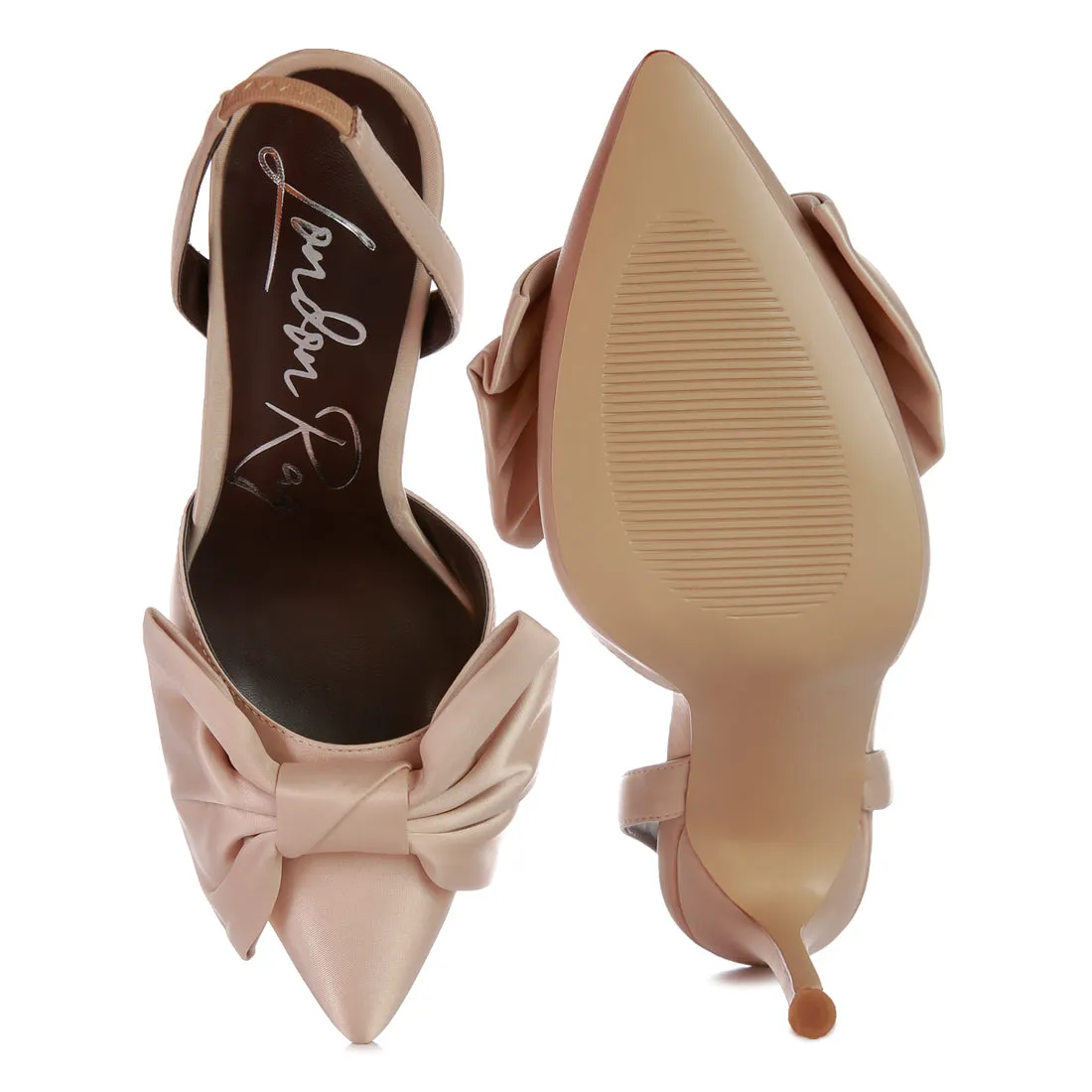 Smitten High Heeled Bow Slingback Sandals