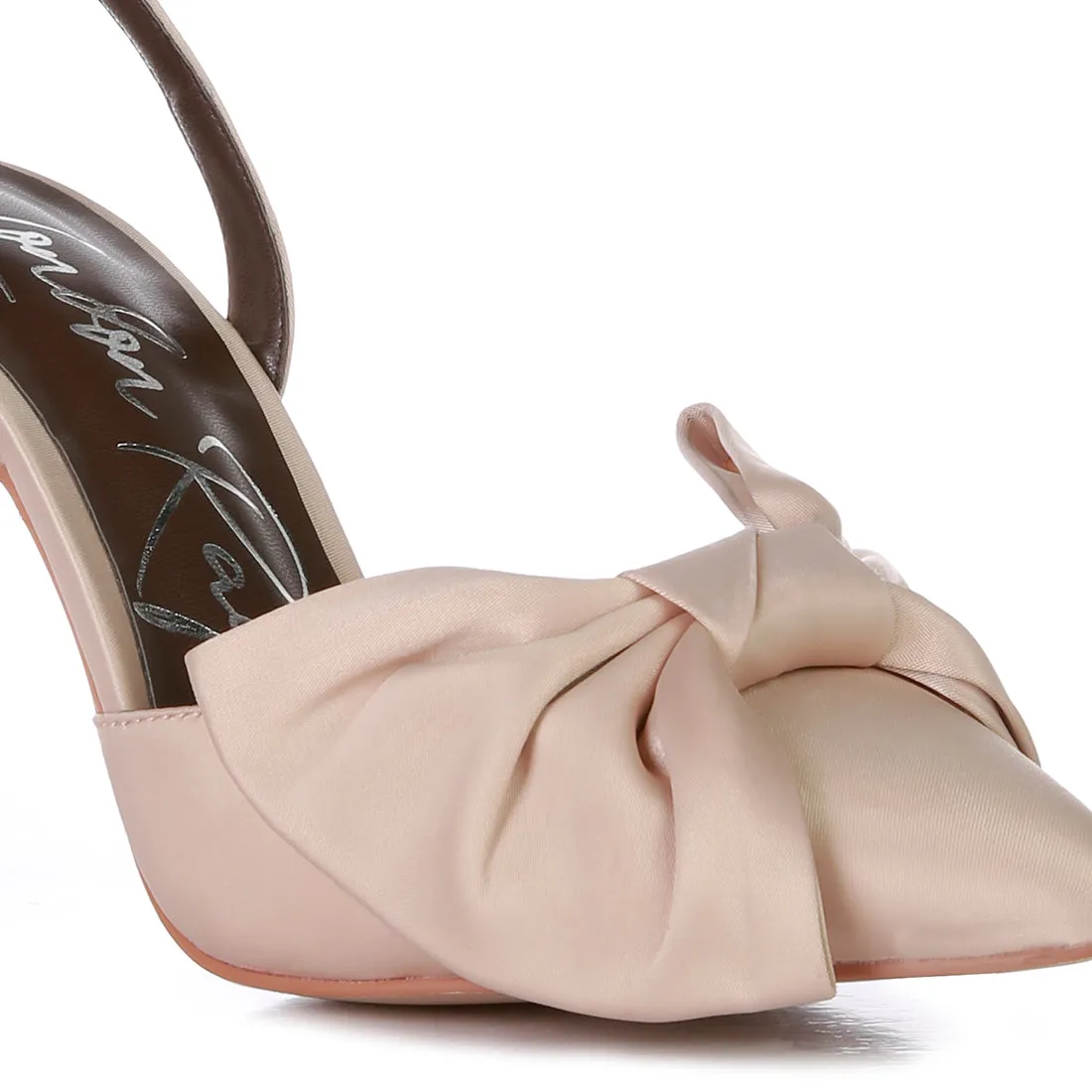 Smitten High Heeled Bow Slingback Sandals