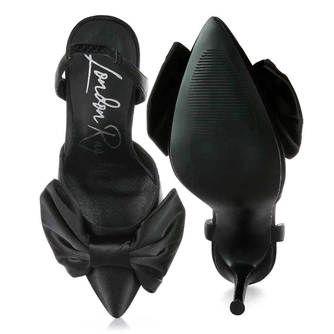 Smitten High Heeled Bow Slingback Sandals