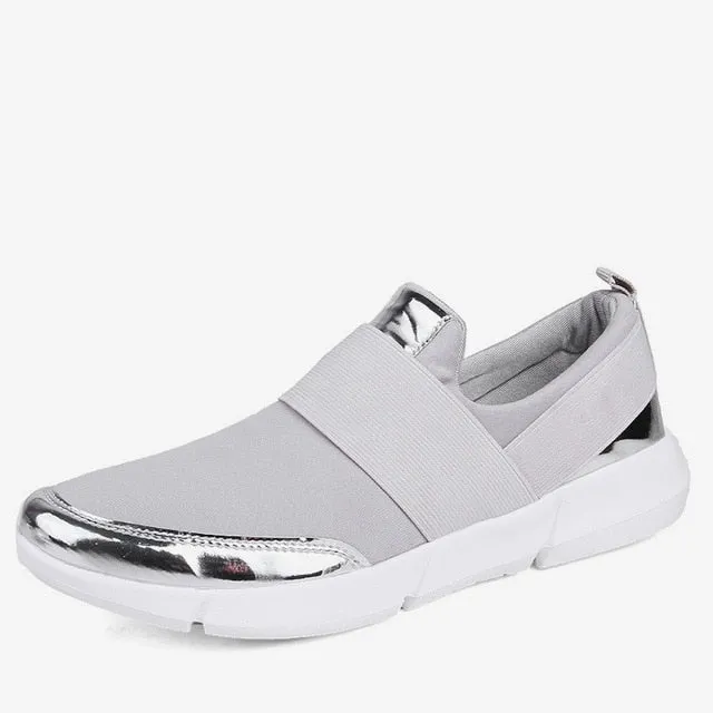 Spring Women Slip On Loafers Ladies Casual Comfortable Flats Female Breathable Stretch Cloth Shoes Fashion Zapatillas 2020