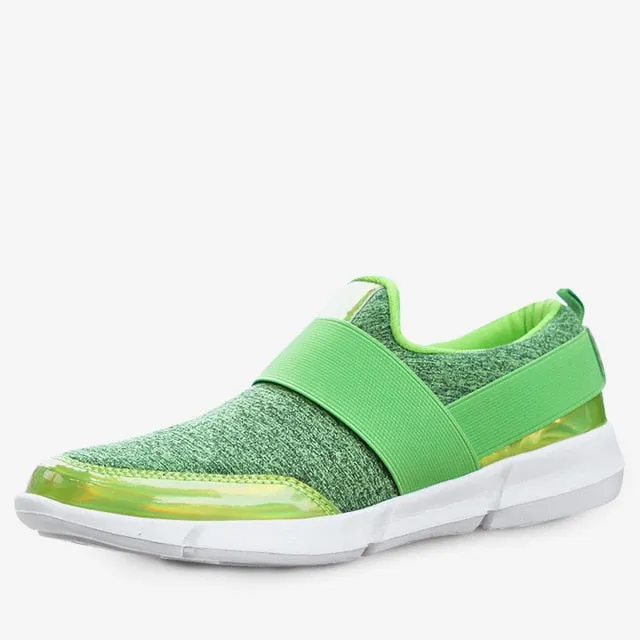 Spring Women Slip On Loafers Ladies Casual Comfortable Flats Female Breathable Stretch Cloth Shoes Fashion Zapatillas 2020