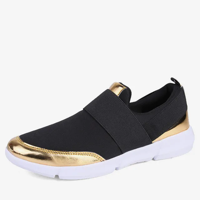 Spring Women Slip On Loafers Ladies Casual Comfortable Flats Female Breathable Stretch Cloth Shoes Fashion Zapatillas 2020